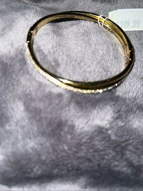 Michael Kors Gold-Tone Crystal Accent Bangle Bracelet